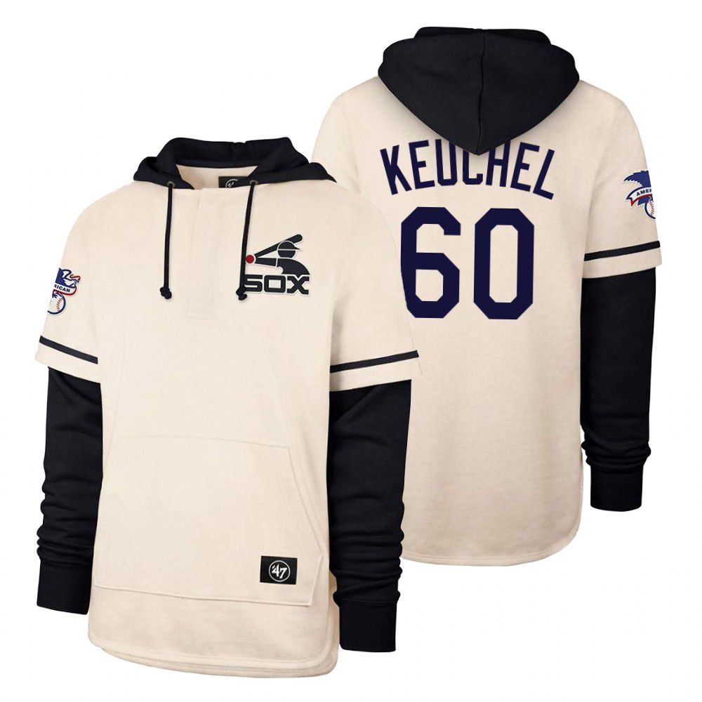 Men Chicago White Sox #60 Keuchel Cream 2021 Pullover Hoodie MLB Jersey